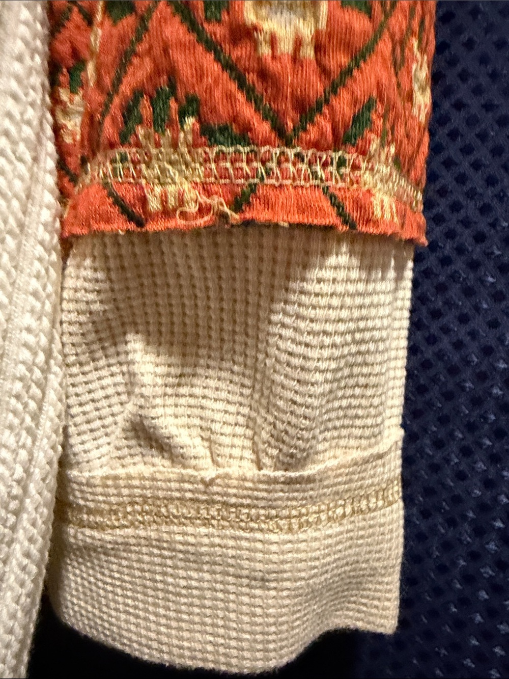POL Cream and Rust Patchwork Waffle-Knit Pullover - Picture 12 of 14